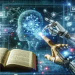 "Ilustración de un gráfico que muestra cómo la inteligencia artificial puede mejorar la calidad del contenido, destacando técnicas y herramientas en un entorno digital, en el contexto de la guía completa de 2024 sobre inteligencia artificial y creación de contenido."