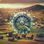 "Infographic illustrating CNMC approval of new regulations to ensure minimum internet speed in rural areas, highlighting benefits for connectivity and digital inclusion."