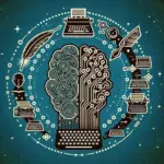 "IA para mejorar la calidad del contenido: Ilustración de herramientas de inteligencia artificial optimizando la creación de contenidos digitales en un entorno innovador."